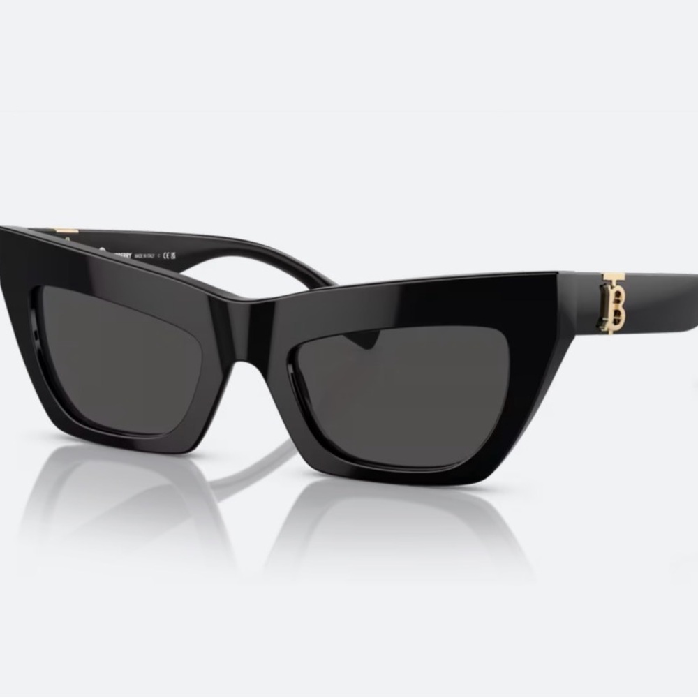 💯Authentic BURBERRY B 4405 Black Cat-Eye Sunglasses - Picture 5 of 5